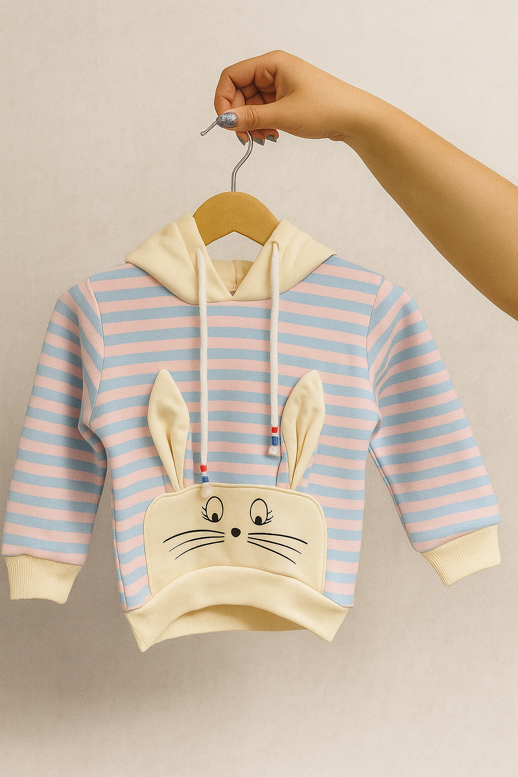 هودی راه راه خرگوشی  بچگانه 🇹🇷